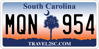 SC license plate MQN954