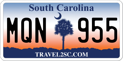 SC license plate MQN955