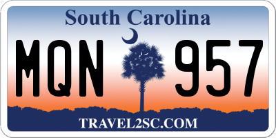 SC license plate MQN957