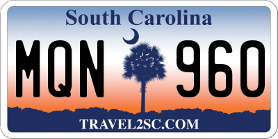 SC license plate MQN960