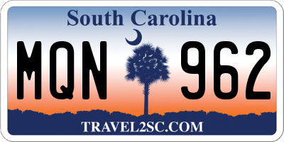 SC license plate MQN962