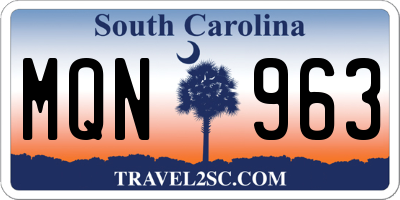 SC license plate MQN963