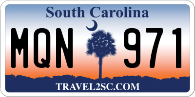 SC license plate MQN971