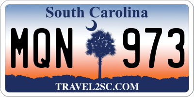 SC license plate MQN973