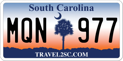 SC license plate MQN977