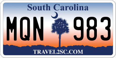 SC license plate MQN983