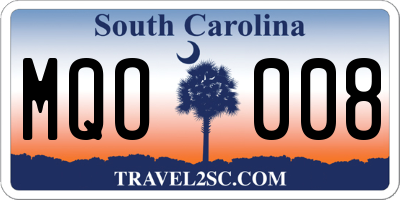SC license plate MQO008