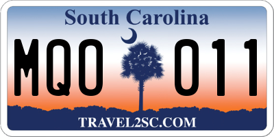 SC license plate MQO011