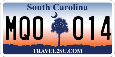 SC license plate MQO014