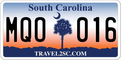SC license plate MQO016