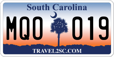 SC license plate MQO019