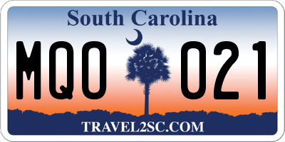 SC license plate MQO021