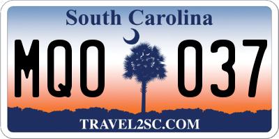 SC license plate MQO037