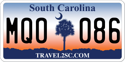 SC license plate MQO086