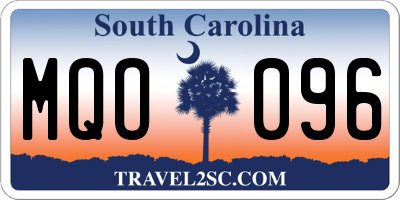 SC license plate MQO096