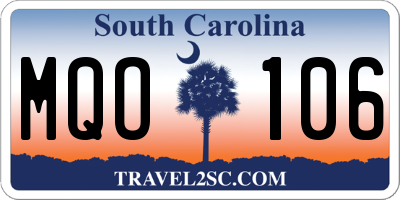 SC license plate MQO106