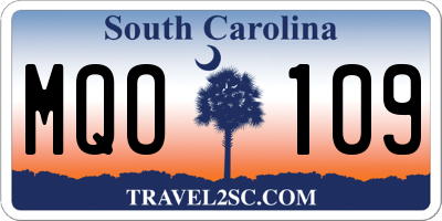 SC license plate MQO109