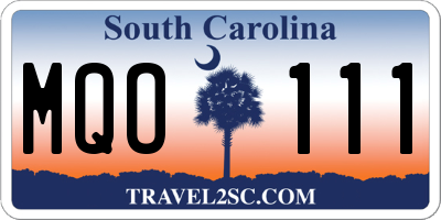 SC license plate MQO111