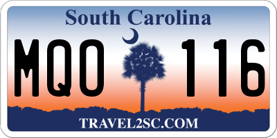 SC license plate MQO116
