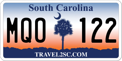 SC license plate MQO122