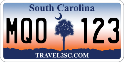 SC license plate MQO123