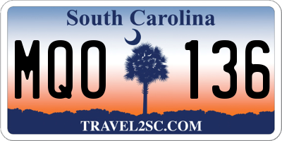 SC license plate MQO136