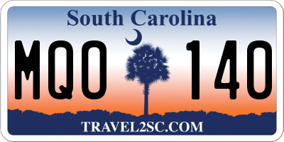 SC license plate MQO140
