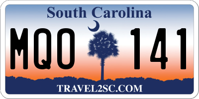 SC license plate MQO141