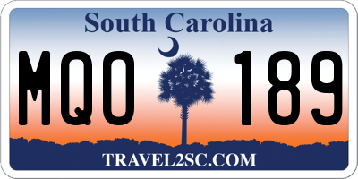 SC license plate MQO189