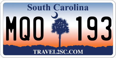 SC license plate MQO193