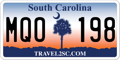 SC license plate MQO198