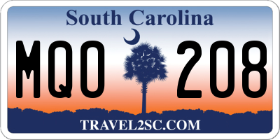 SC license plate MQO208