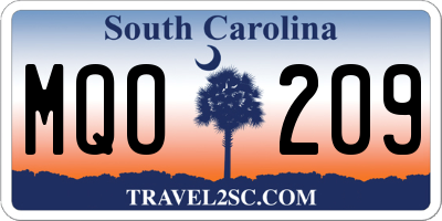 SC license plate MQO209