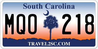 SC license plate MQO218