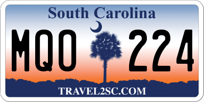 SC license plate MQO224