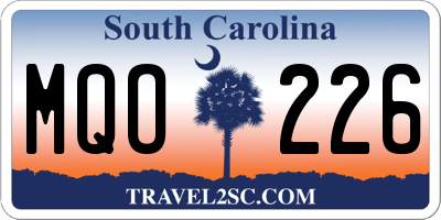 SC license plate MQO226