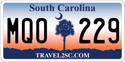 SC license plate MQO229