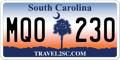 SC license plate MQO230