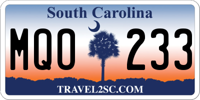 SC license plate MQO233