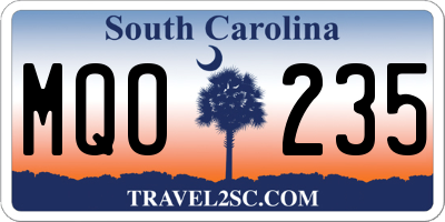 SC license plate MQO235