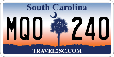 SC license plate MQO240