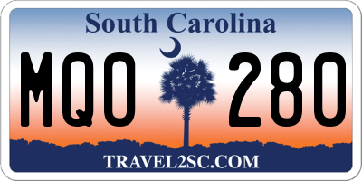 SC license plate MQO280