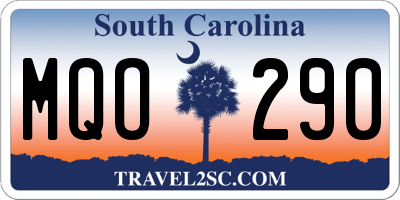 SC license plate MQO290