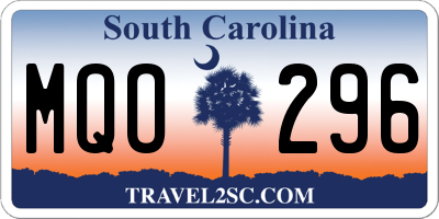 SC license plate MQO296