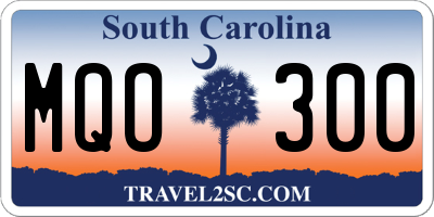 SC license plate MQO300
