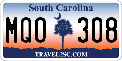 SC license plate MQO308