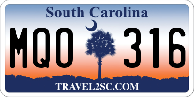 SC license plate MQO316