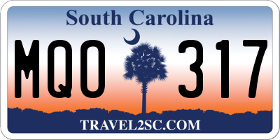 SC license plate MQO317