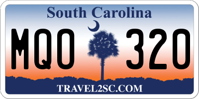 SC license plate MQO320