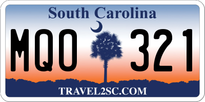 SC license plate MQO321